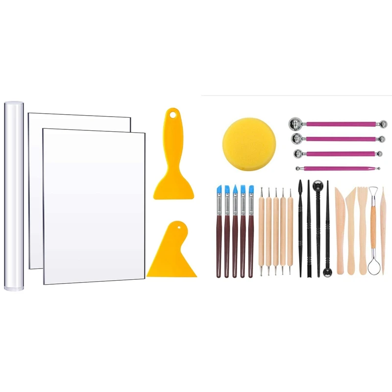 JEYL 24 Pieces Set Of Clay Tools Set Clay Sculpting Tools Set & 1Set Acrylic Clay Roller,Sheet Backing Board Plastic Scrapers
JEYL 24 Pieces Set Of Clay Tools Set Clay Sculpting Tools Set & 1Set Acrylic Clay Roller,Sheet Backing Board Plastic Scrapers