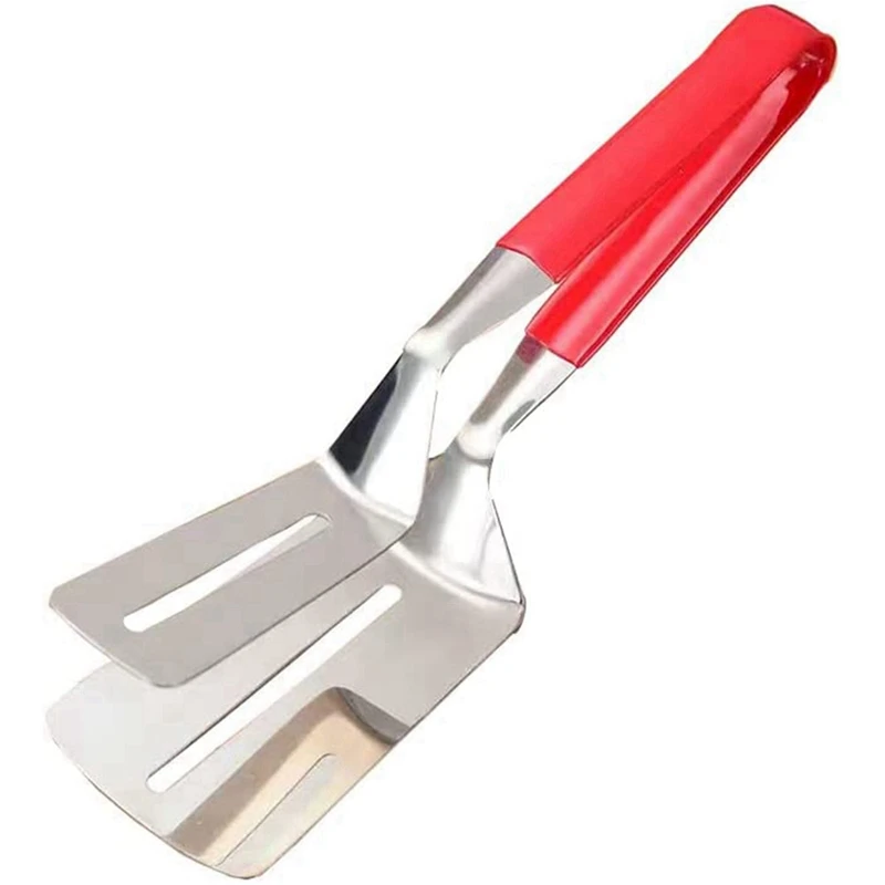 

Anti-Scald Double-Sided Tongs, Multi-Functional Stainless Steel Food Flip Shovel Clip, Used For Steak Bread Burger, Etc