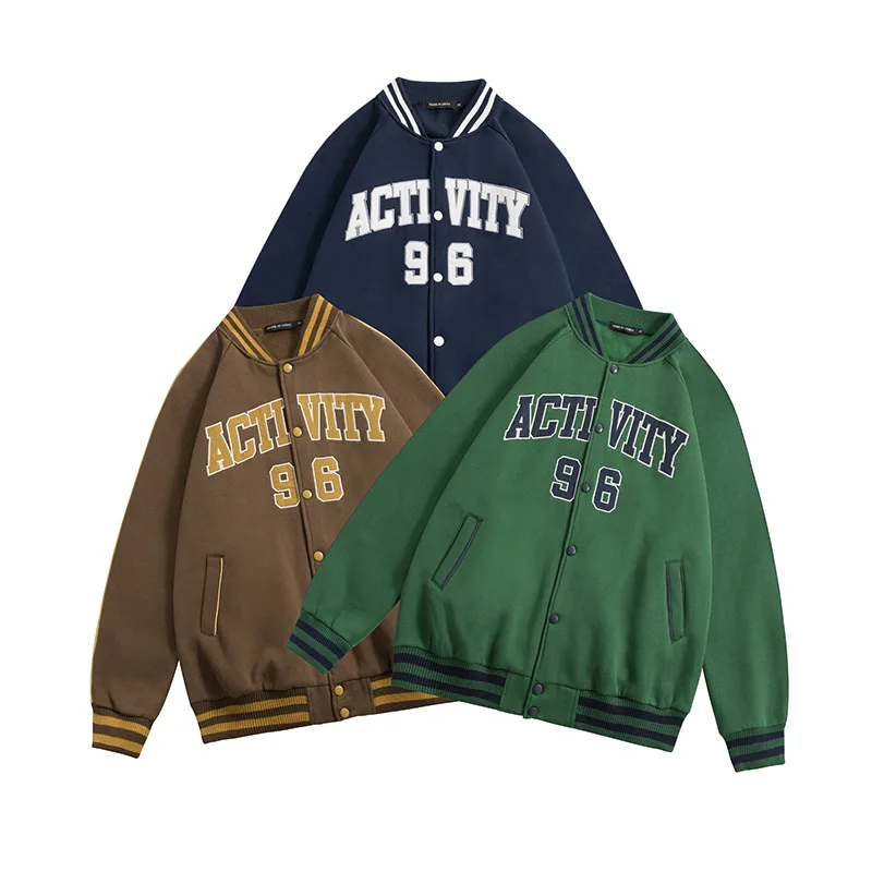 Streetwear Trendy Letter Patch Embroidered Baseball Uniform Unisex Outerwear Autumn Plus Velvet Thick Tops Casual Sports Jackets
Streetwear Trendy Letter Patch Embroidered Baseball Uniform Unisex Outerwear Autumn Plus Velvet Thick Tops Casual Sports Jackets