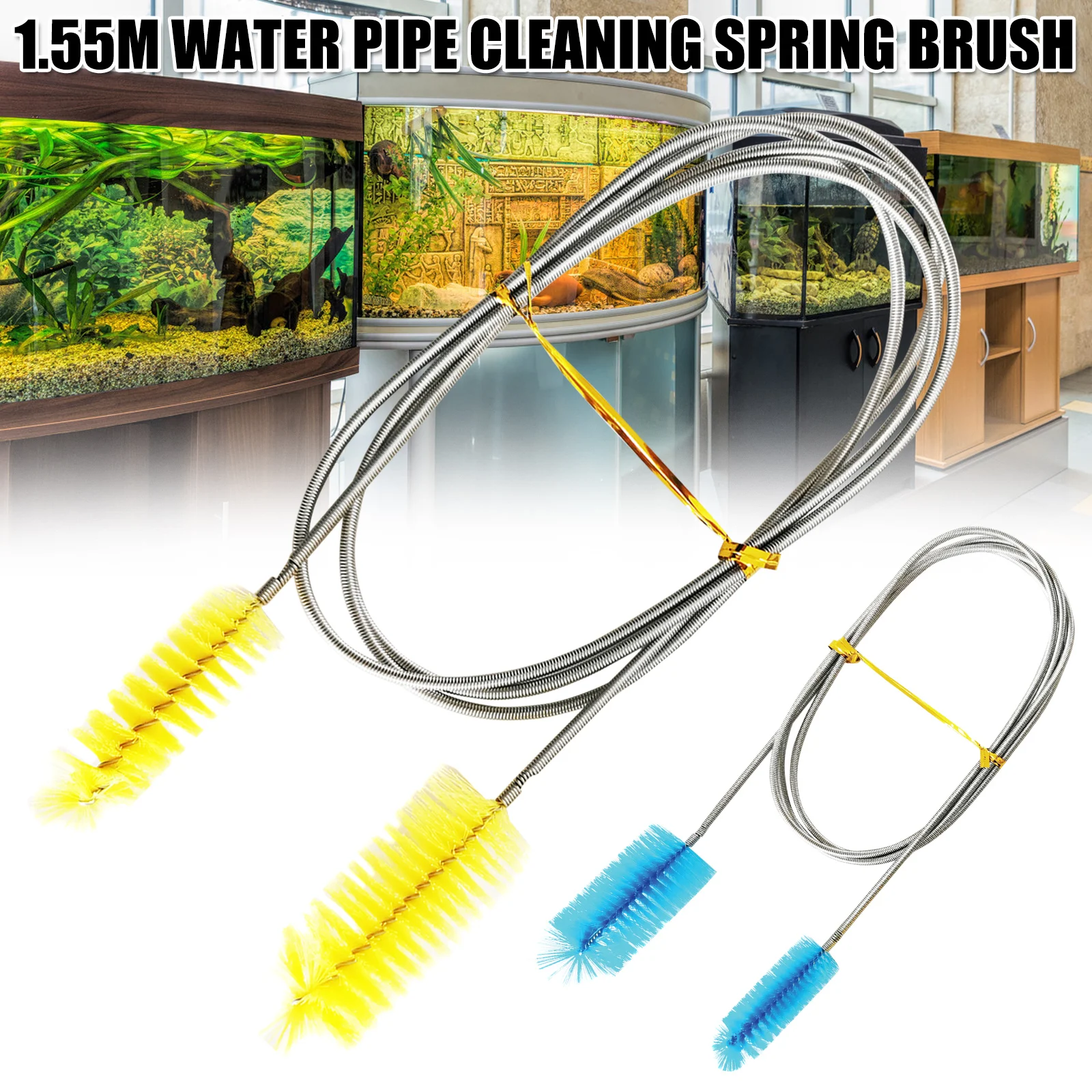 Stainless Steel Aquarium Water Pipe Cleaner with PP Brush Head Fish Tank Double-Ended Hose Brush Filter Brush Fish Tank DCS
Stainless Steel Aquarium Water Pipe Cleaner with PP Brush Head Fish Tank Double-Ended Hose Brush Filter Brush Fish Tank DCS