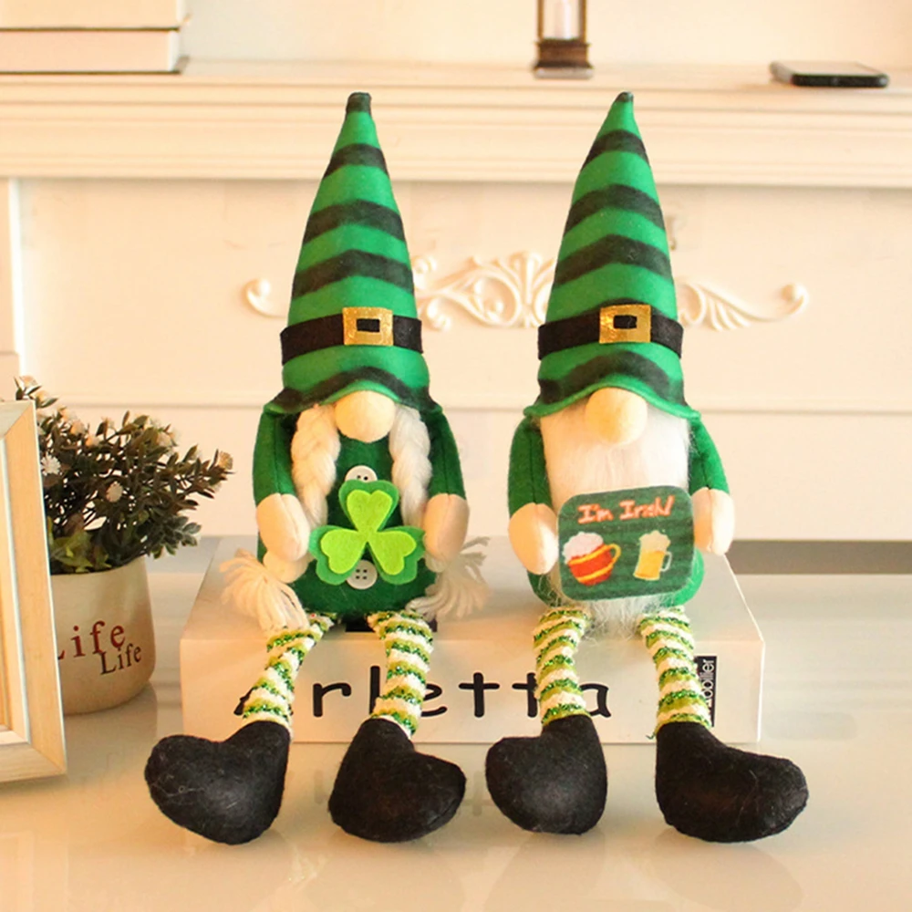 

St Patricks Day Gnome Shamrock Faceless Doll Green Clover Gnomes Saint Patrick Irish Plush Elf St Patricks Day Decorations 2023