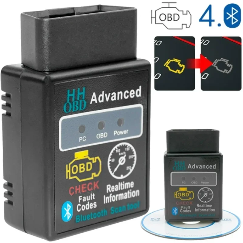 Автомобильный диагностический сканер OBD2 совместимый с Bluetooth считыватель кодов