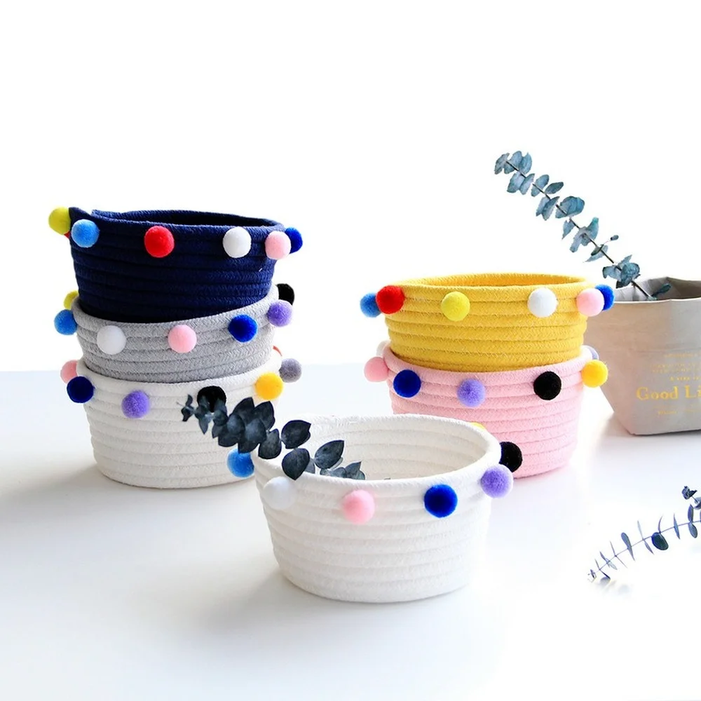 Nordic Ball Cotton Rope Storage Basket Environmentally Friendly Portable Easy Clean Household Desktop Sundries Storage
Nordic Ball Cotton Rope Storage Basket Environmentally Friendly Portable Easy Clean Household Desktop Sundries Storage