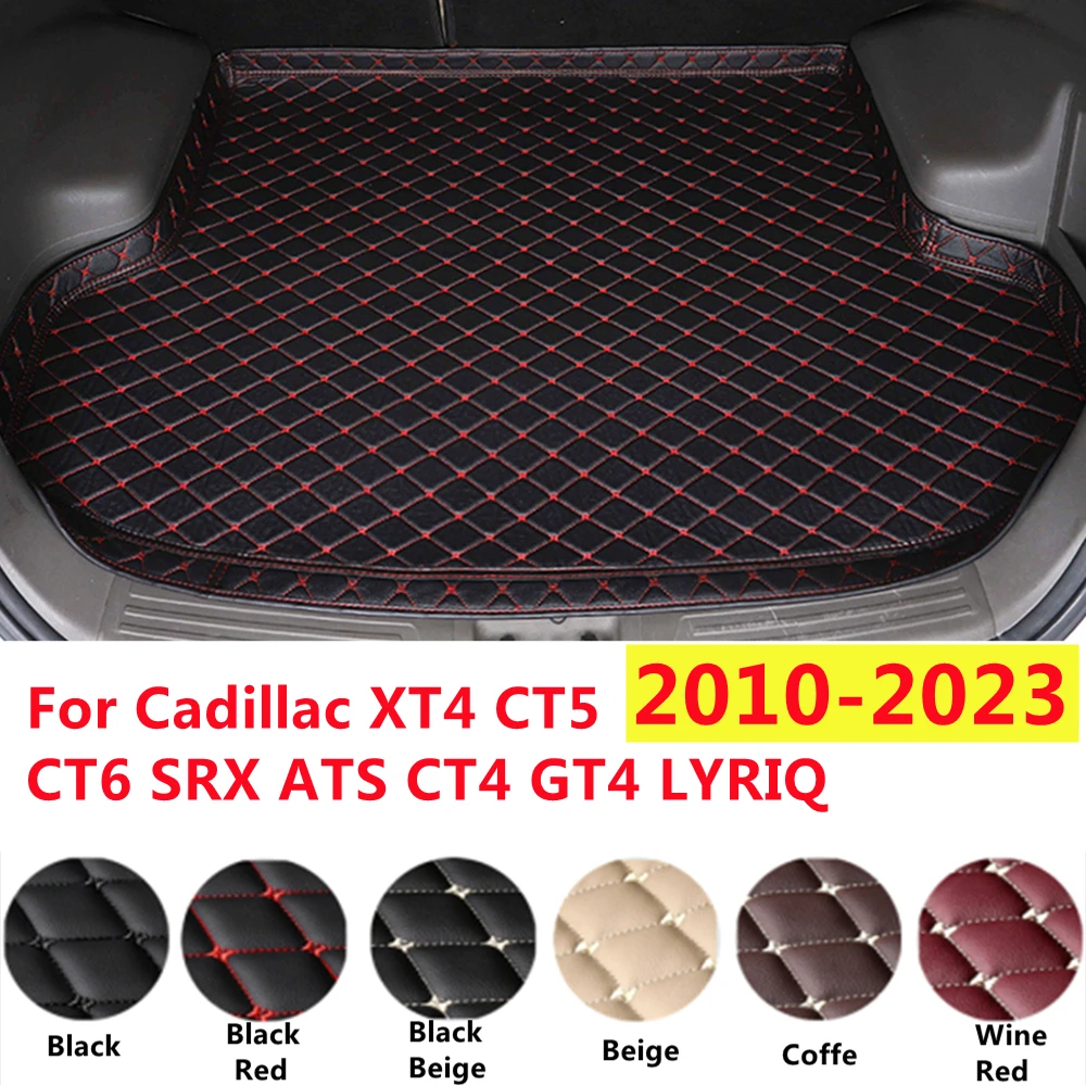 

SJ XPE Leather High Side Car Trunk Mat For Cadillac XT5 XTS CT5 CT6 XT4 SRX LYRIQ ATS CT4 GT4 2010-2023 Cargo Liner Boot Carpets