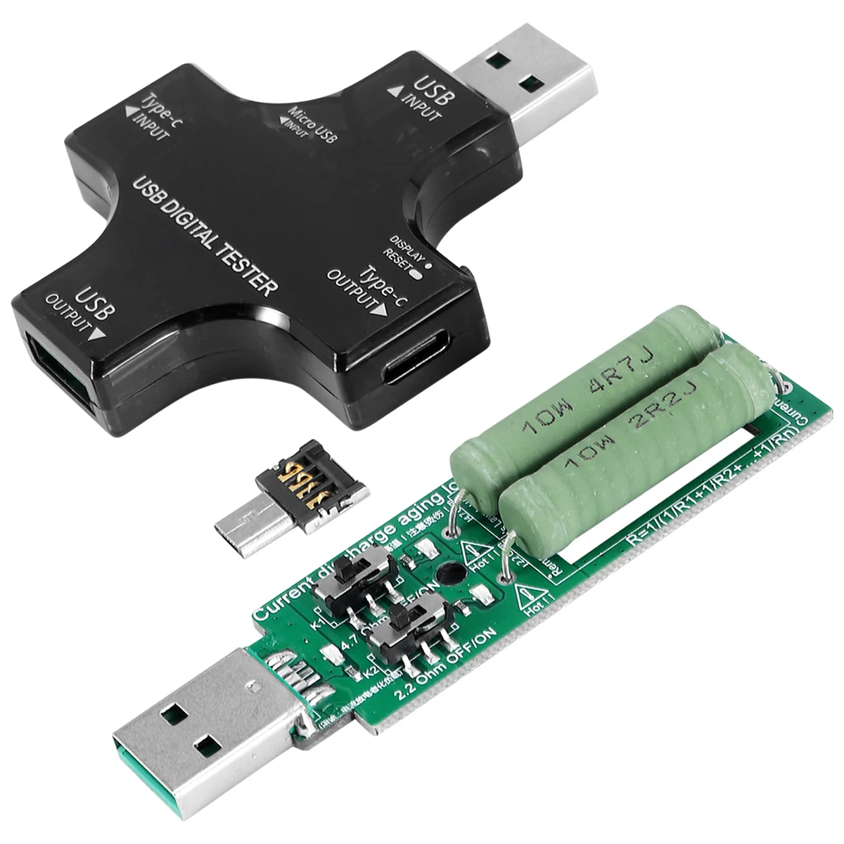 USB C тестер, 2 в 1 USB тестер с цветным экраном IPS цифровой мультиметр, напряжение, ток, мощность, температура, с погрузчиком 
USB C тестер, 2 в 1 USB тестер с цветным экраном IPS цифровой мультиметр, напряжение, ток, мощность, температура, с погрузчиком