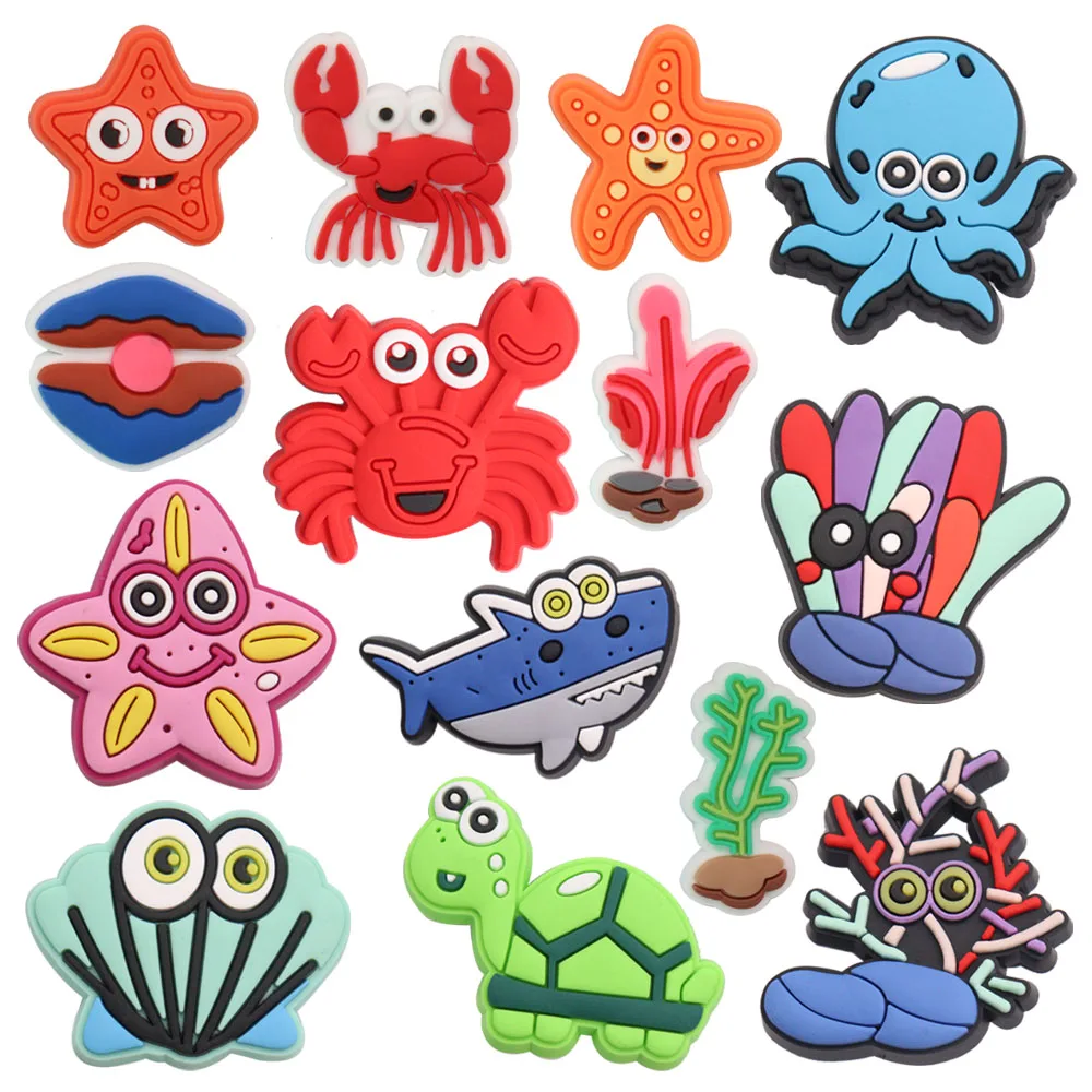 50pcs Ocean Shoe Charms Starfish Turtle Shark Cartoon Shoe Buckle Accessories Clog Decoration Croc jibz Ornaments For Kids
50pcs Ocean Shoe Charms Starfish Turtle Shark Cartoon Shoe Buckle Accessories Clog Decoration Croc jibz Ornaments For Kids
