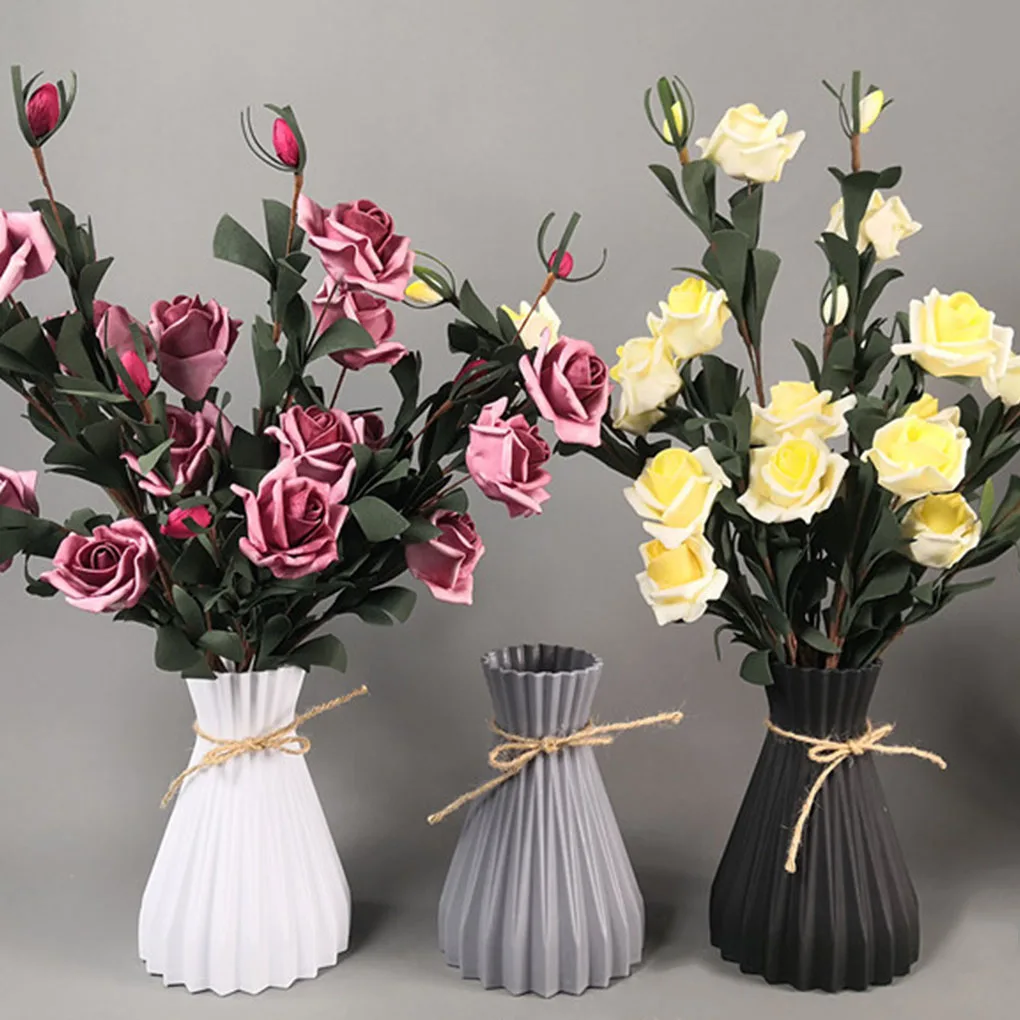 Flower Vase Decoration Home Plastic Vase Solid Color Imitation Ceramic Flower Pot Flower Basket Nordic Decoration Flowers Vases
Flower Vase Decoration Home Plastic Vase Solid Color Imitation Ceramic Flower Pot Flower Basket Nordic Decoration Flowers Vases