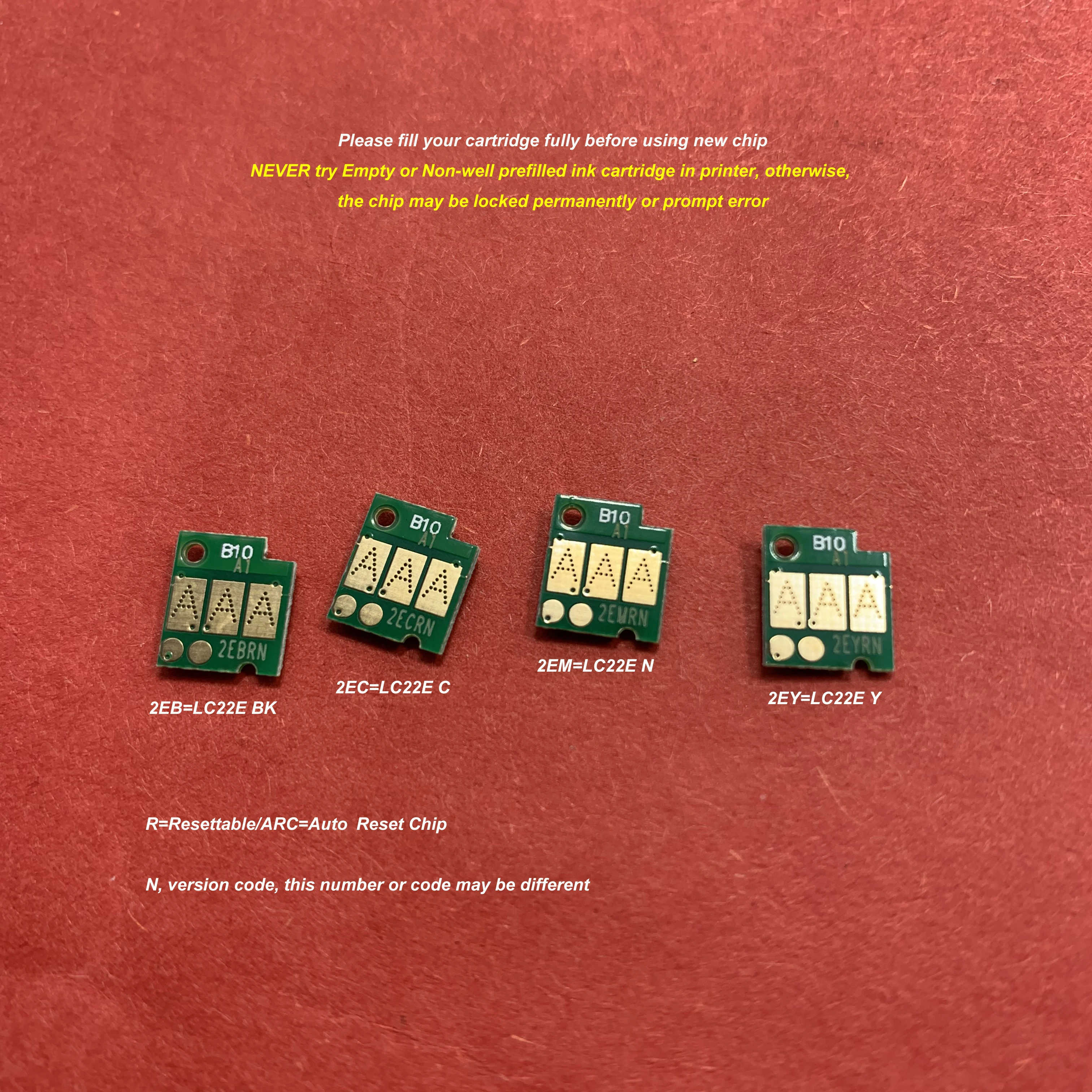 4Colors Auto Reset Chip LC22E Ink Cartridge for Brother MFC-J5920DW Printer ARC Chip
4Colors Auto Reset Chip LC22E Ink Cartridge for Brother MFC-J5920DW Printer ARC Chip