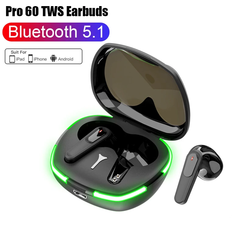 Pro 60 TWS Earphones Touch Control Earbuds with Mic Fone Bluetooth Headset Wireless Headphones For Sports Music Gaming Phones
Pro 60 TWS Earphones Touch Control Earbuds with Mic Fone Bluetooth Headset Wireless Headphones For Sports Music Gaming Phones