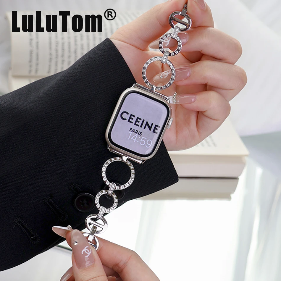 Metal Strap For Apple Watch UItra 8 7 49mm 45mm 44mm Luxury Glitter Loop Ring Wristband For iWatch Series 6 5 SE 42mm 40mm 38mm
Metal Strap For Apple Watch UItra 8 7 49mm 45mm 44mm Luxury Glitter Loop Ring Wristband For iWatch Series 6 5 SE 42mm 40mm 38mm