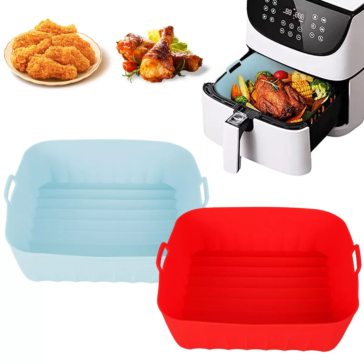 NEW2023 2Pcs Silicone Air Fryer Pot Nonstick Pans Air Fryer Accessories Liners Reusable Pot Baking Basket Baking Tool Tray Grill
NEW2023 2Pcs Silicone Air Fryer Pot Nonstick Pans Air Fryer Accessories Liners Reusable Pot Baking Basket Baking Tool Tray Grill