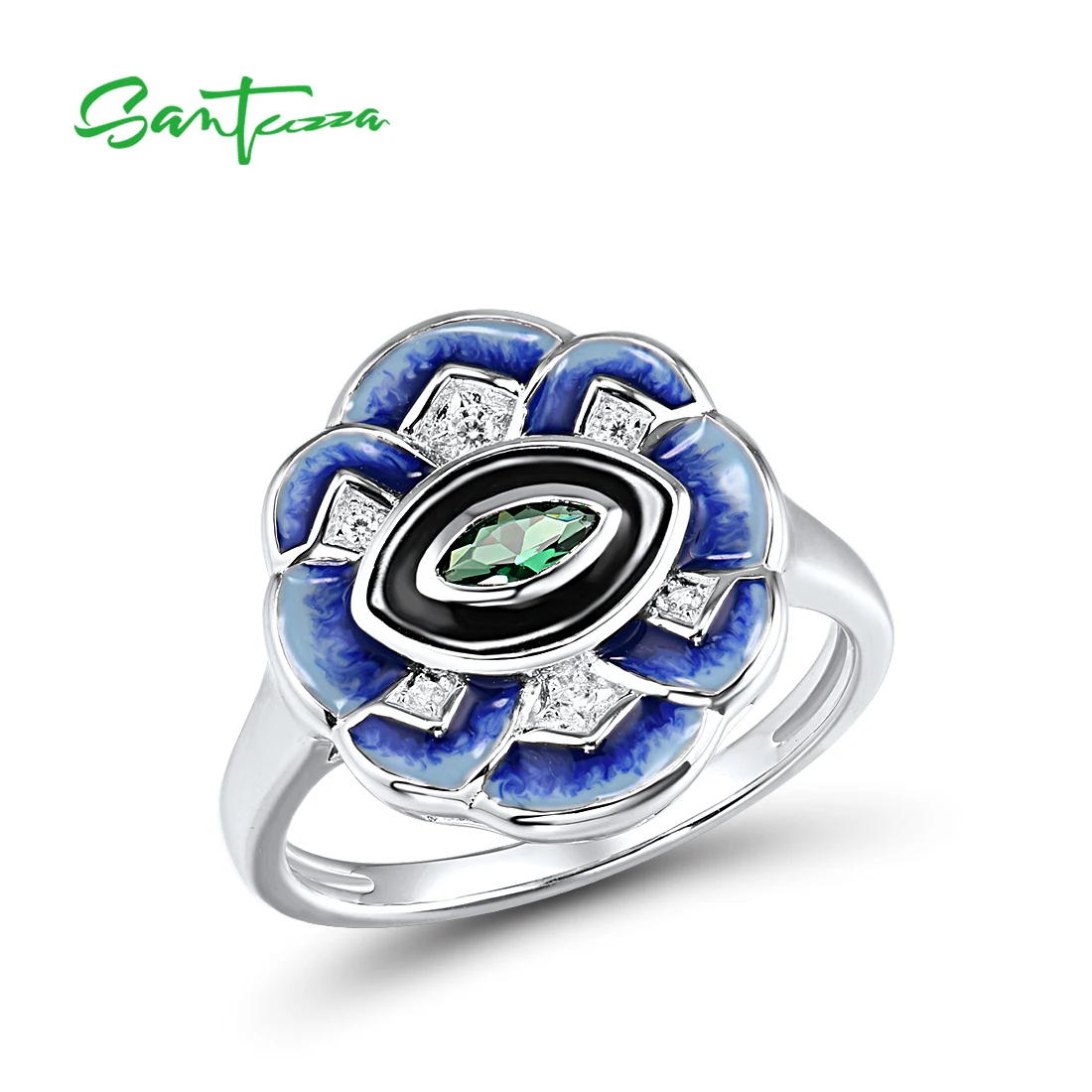 SANTUZZA Pure 925 Sterling Silver Rings For Women Sparkling Green Black Spinel Wedding Engagement Gift Chic Enamel Fine Jewelry
SANTUZZA Pure 925 Sterling Silver Rings For Women Sparkling Green Black Spinel Wedding Engagement Gift Chic Enamel Fine Jewelry
