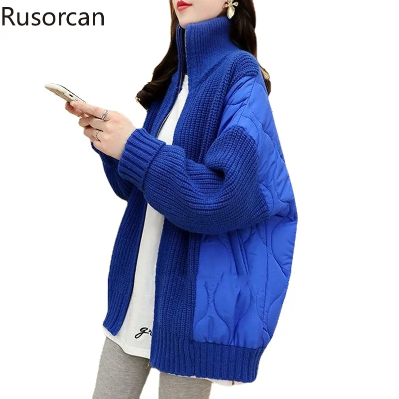 Klein Blue Sweater Coat Women 2023 New Autumn/Winter Loose Splice Lazy Style Thickened Knitted Cardigan Fashion Top Trend Female
Klein Blue Sweater Coat Women 2023 New Autumn/Winter Loose Splice Lazy Style Thickened Knitted Cardigan Fashion Top Trend Female