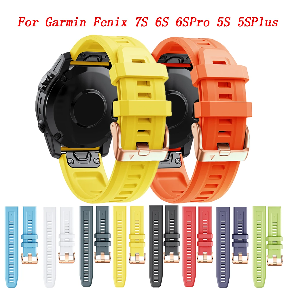 

Watch Strap For Garmin Fenix 7S 6S 6SPro 5S 5SPlus Quick Release Silicone Wristband Easyfit Smartwatch Bracelet Replacement Band