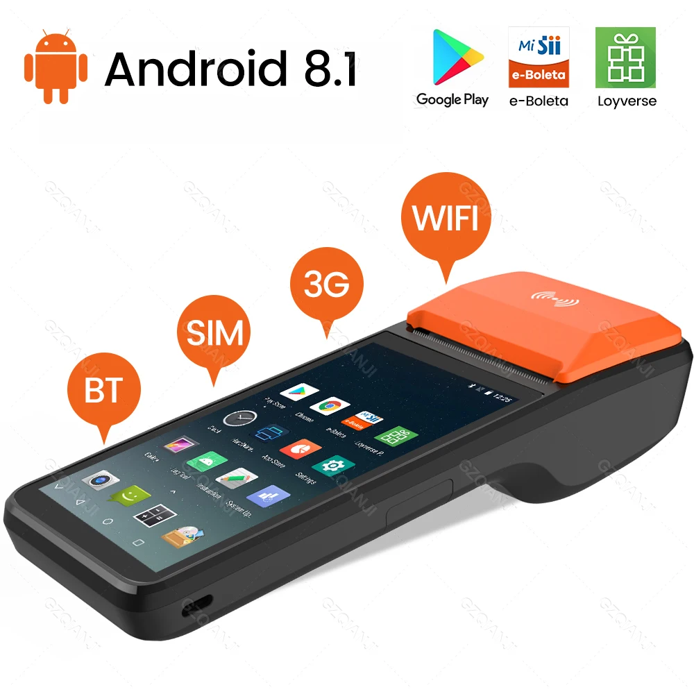 Android 8.1 POS PDA Terminal Built-in 58mm Thermal Receipt Bill Printer Handheld Wifi NFC Ordering Cash Stock SII Google store
Android 8.1 POS PDA Terminal Built-in 58mm Thermal Receipt Bill Printer Handheld Wifi NFC Ordering Cash Stock SII Google store