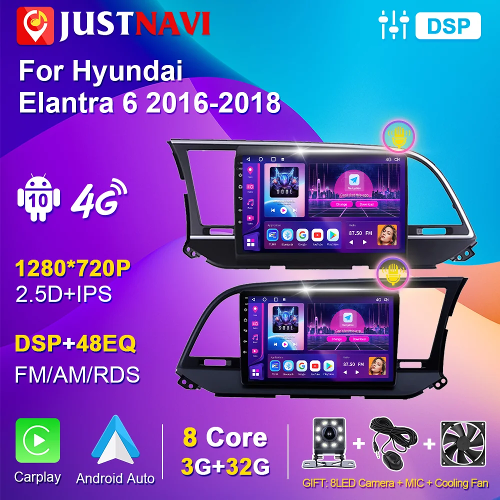 JUSTNAVI Car Radio For Hyundai Elantra 6 2016-2018 Autoradio Android 10.0 Auto Carplay WiFi 4G BT 2din Multimedia FM RDS Player
JUSTNAVI Car Radio For Hyundai Elantra 6 2016-2018 Autoradio Android 10.0 Auto Carplay WiFi 4G BT 2din Multimedia FM RDS Player