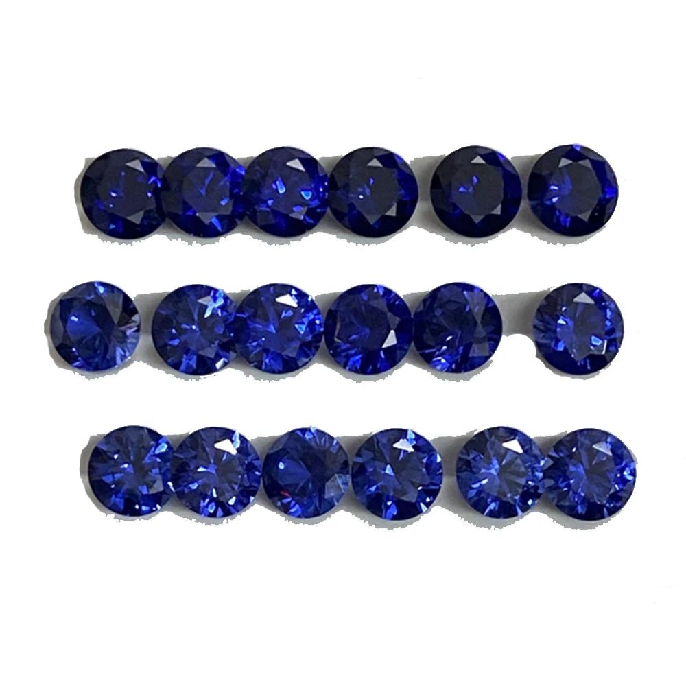 

Lab Created Corundum Blue Sapphire Stone Royal 4mm To 12mm Loose Gemstone Round Shape