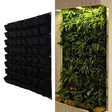 Black Plant Growing Bag Strawberry Flower Bag Fabric Vertical Garden Living Room Pots Wall Hanging Planter Grow Bag Garden Tools