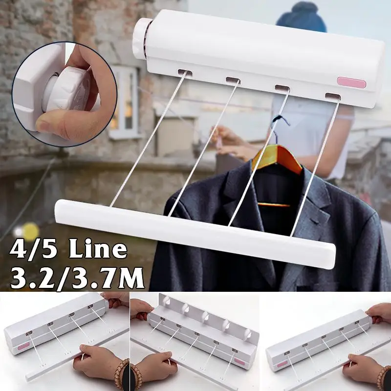 4 Lines Retractable Laundry Clothesline Wall Hanging Stretch Washing Clothes Line Indoor Outdoor Shrinking Hanger Line
4 Lines Retractable Laundry Clothesline Wall Hanging Stretch Washing Clothes Line Indoor Outdoor Shrinking Hanger Line