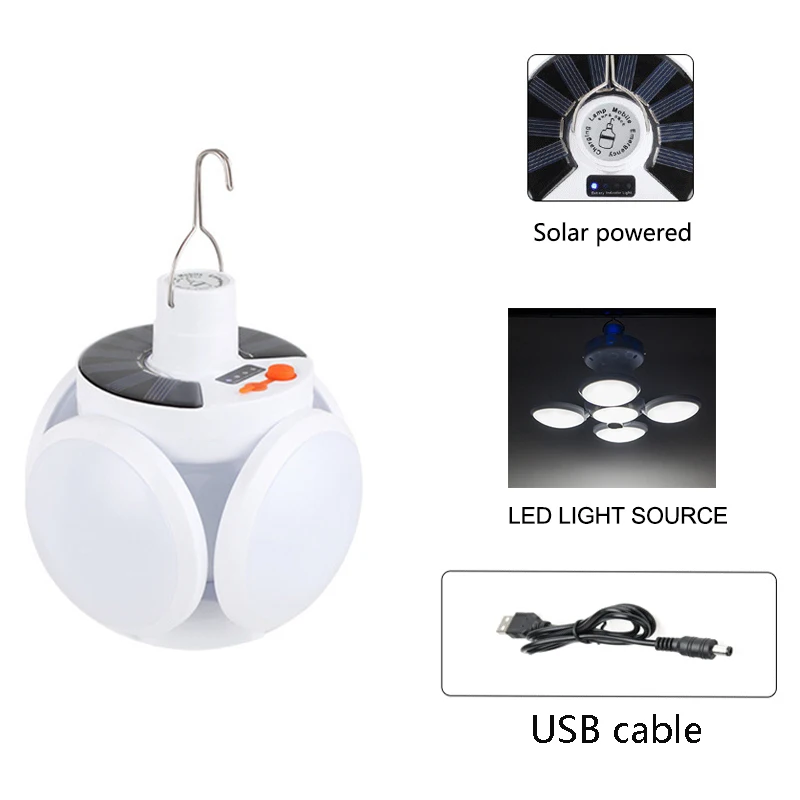 LED Folding Bulb Solar Light 5 Modes Adjustable USB Rechargeable Outdoor Waterproof Solar Lamp for Camping Garden Lighting
LED Folding Bulb Solar Light 5 Modes Adjustable USB Rechargeable Outdoor Waterproof Solar Lamp for Camping Garden Lighting