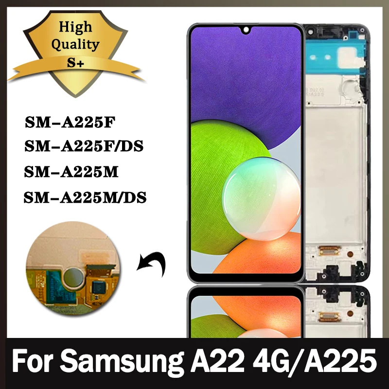 ЖК-дисплей AMOLED 6,4 дюйма для Samsung Galaxy A22 4G A225F A225F/DS A225M, дисплей с сенсорным экраном и дигитайзером в сборе, замена, оригинал
ЖК-дисплей AMOLED 6,4 дюйма для Samsung Galaxy A22 4G A225F A225F/DS A225M, дисплей с сенсорным экраном и дигитайзером в сборе, замена, оригинал