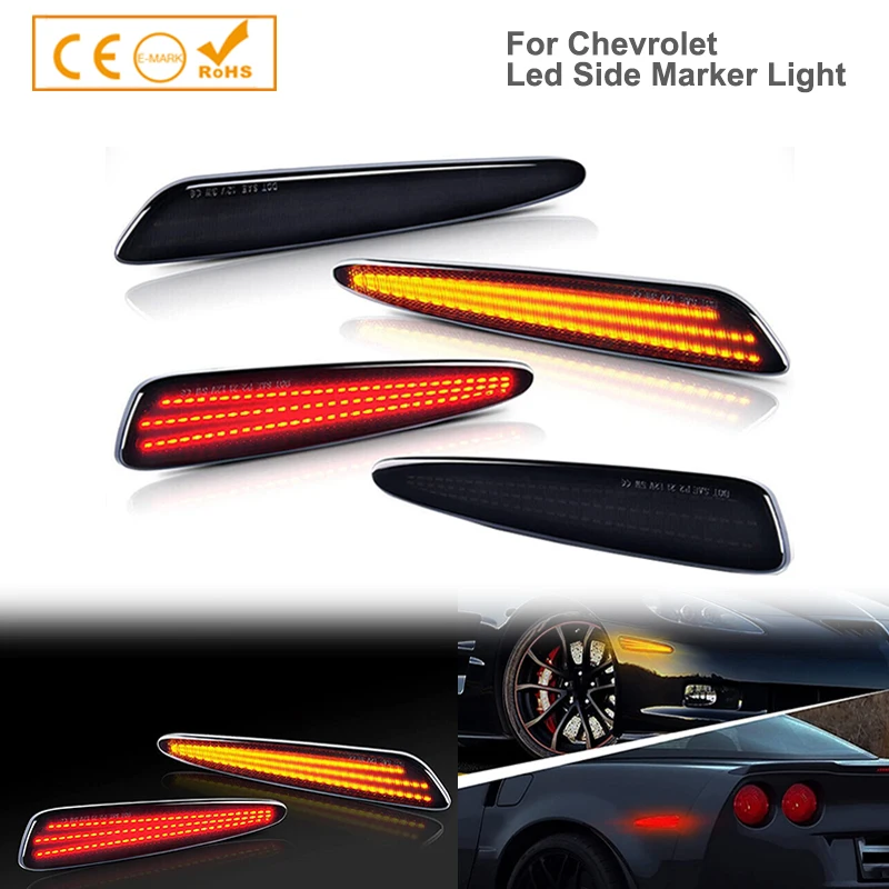 LED Side Marker Light Kits Lamps for Chevy Corvette C6 2005-2013 Front Amber Rear Red Turn Signal Bumper Marker Smoked Lens 4pcs
LED Side Marker Light Kits Lamps for Chevy Corvette C6 2005-2013 Front Amber Rear Red Turn Signal Bumper Marker Smoked Lens 4pcs