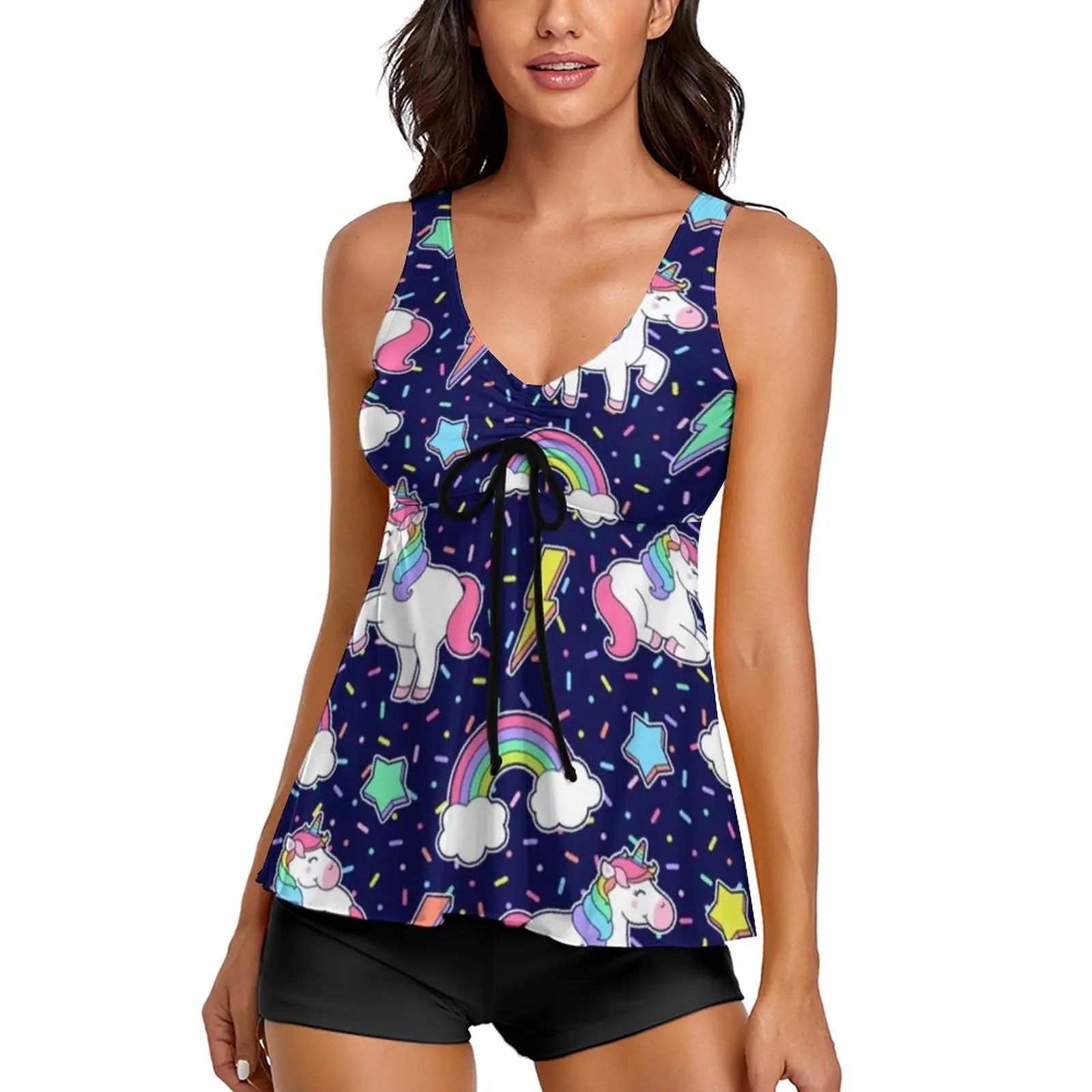Cute Unicorn Cartoon Swimsuit Rainbow Star Thunder Two Piece Tankini Swimwear Adjustable Vintage Bathing Suits Surfing Beachwear
Cute Unicorn Cartoon Swimsuit Rainbow Star Thunder Two Piece Tankini Swimwear Adjustable Vintage Bathing Suits Surfing Beachwear