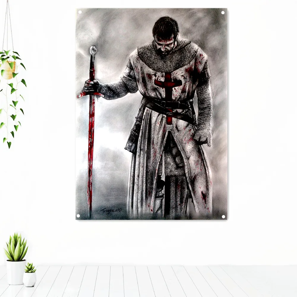 Templar Knight Art Work Decorate Banner Ancient Military Posters Wall Art Crusader Flag Wall Hanging Painting Home Decoration A1
Templar Knight Art Work Decorate Banner Ancient Military Posters Wall Art Crusader Flag Wall Hanging Painting Home Decoration A1
