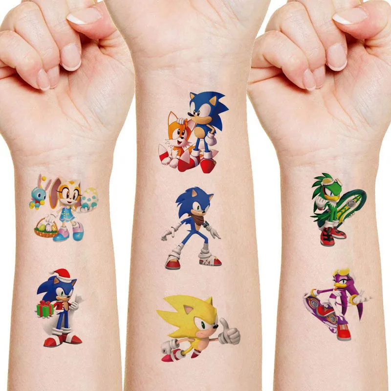 New Sonic Cartoons Tattoo Stickers Anime Hedgehog Figure Peripherals Children Fashion Stickers Toys Partys Interactive Gifts
New Sonic Cartoons Tattoo Stickers Anime Hedgehog Figure Peripherals Children Fashion Stickers Toys Partys Interactive Gifts