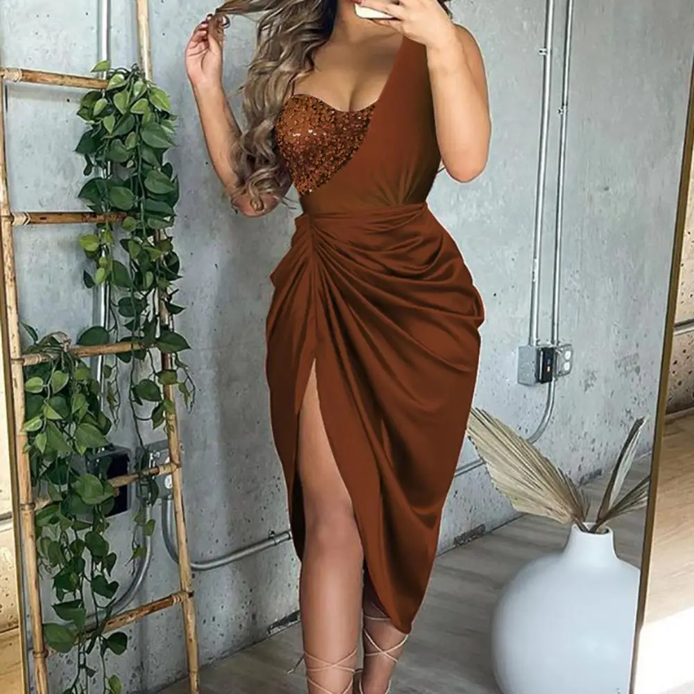 Women Dress Sequins Glitter Sparkles Sexy Off Shoulder Sleeveless High-slit Midi Dress Evening Party Elegant Wrap Hip Dresses
Women Dress Sequins Glitter Sparkles Sexy Off Shoulder Sleeveless High-slit Midi Dress Evening Party Elegant Wrap Hip Dresses