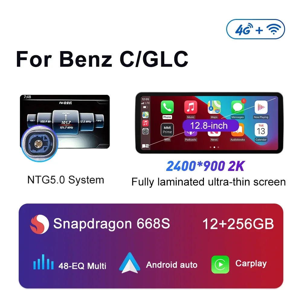 12,8" 2K для Mercedes Benz C Class W205 X253 Автомобильное радио Android 13 Беспроводной CarPlay Android Auto Мультимедийный плеер Навигация DSP
12,8" 2K для Mercedes Benz C Class W205 X253 Автомобильное радио Android 13 Беспроводной CarPlay Android Auto Мультимедийный плеер Навигация DSP
