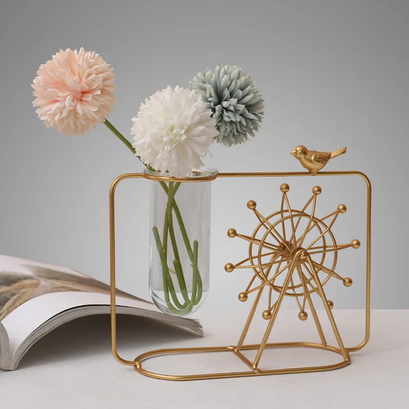 Nordic Entry Lux Style Ferris Wheel Hydroponic Plant Flower Container Glass Test Tube Vase Living Room Decoration Entrance Decor
Nordic Entry Lux Style Ferris Wheel Hydroponic Plant Flower Container Glass Test Tube Vase Living Room Decoration Entrance Decor