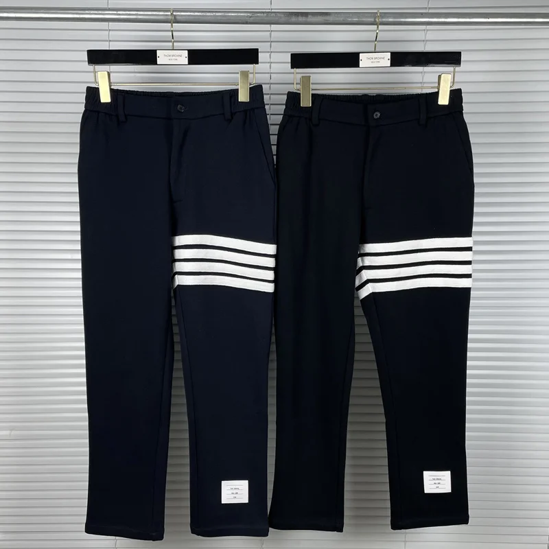 

2022 Fashion TB THOM Brand Pants Men Casual Cotton Suit Pants Men's Business Black Autumn And Winter Formal Striped Trousers