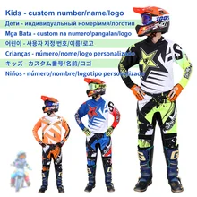 Motocross Jersey Pants childrens Motorcycle Youth racing suit Kids 6/7/8/9/10/11/12 years old custom name number LOGO printing