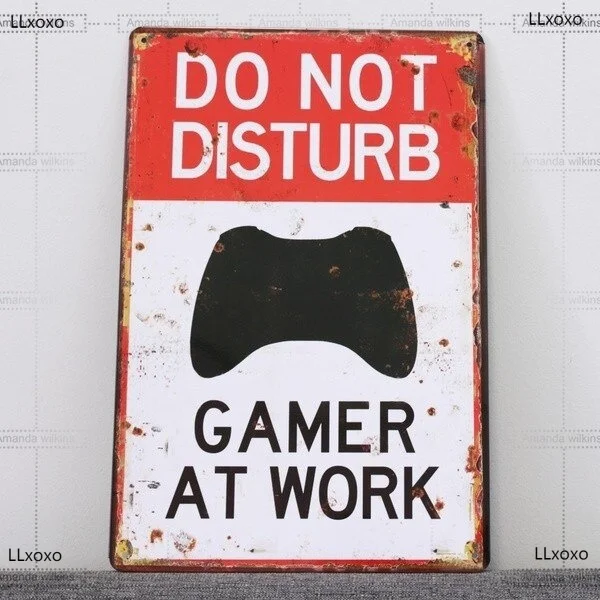 Novelty Sign Do Not Disturb Gamers On Metal Work Tin Sign Board Home Cafe Restaurant Bar Retro Metal Poster Wall Decor 
Novelty Sign Do Not Disturb Gamers On Metal Work Tin Sign Board Home Cafe Restaurant Bar Retro Metal Poster Wall Decor