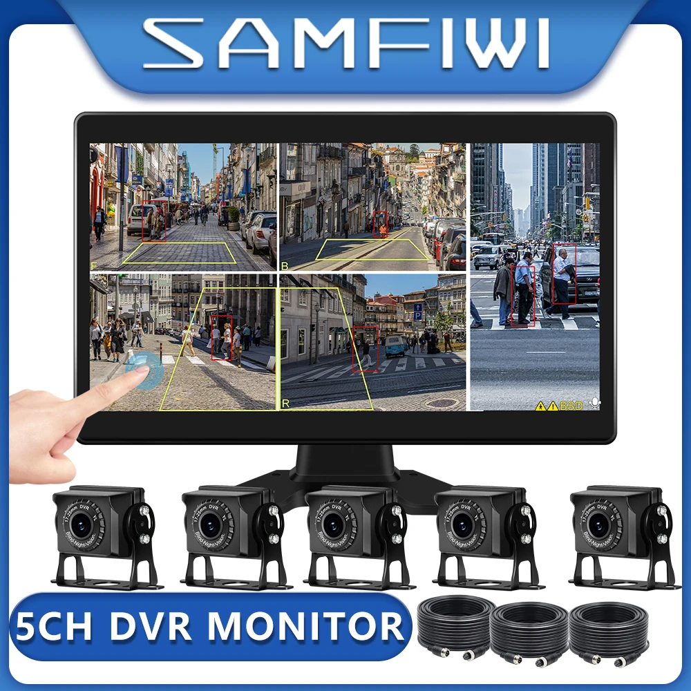 

10 inch AHD IPS Touch Screen 5CH Truck Monitor BSD Recording DVR 720p Car Rear View Camera Vehicle Blind Spot Detection MP5