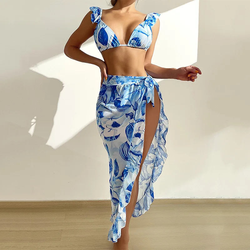 Cikini Women'S Sexy Fashion Bra 2022 New Bikini Tulle Three Piece Set Ruffled Bikinis Summer Beach Swimwear
Cikini Women'S Sexy Fashion Bra 2022 New Bikini Tulle Three Piece Set Ruffled Bikinis Summer Beach Swimwear