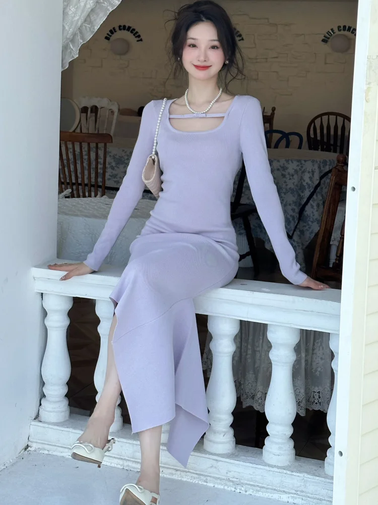 Bowknot Square TVVOVVIN Neck Knitted Sweatr Dress Gentle High Waist Fishtail Dresses High Level Design Robe Sweet Korean 6PM8
Bowknot Square TVVOVVIN Neck Knitted Sweatr Dress Gentle High Waist Fishtail Dresses High Level Design Robe Sweet Korean 6PM8