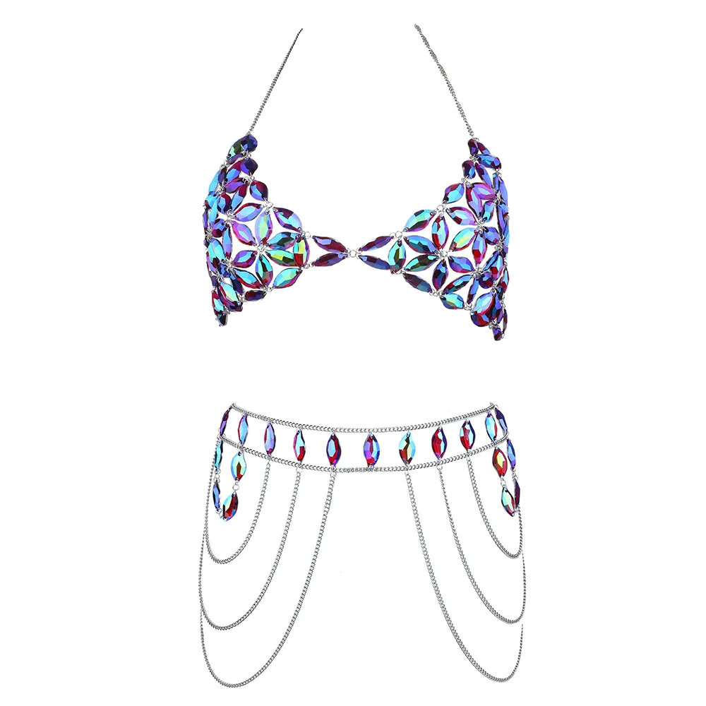 Sexy Acrylic Body Chain For Women Beach Tank Tops Bikini Set Beach Bra Chain With Tassel Waist Chain Nightclub Festival Costumns
Sexy Acrylic Body Chain For Women Beach Tank Tops Bikini Set Beach Bra Chain With Tassel Waist Chain Nightclub Festival Costumns