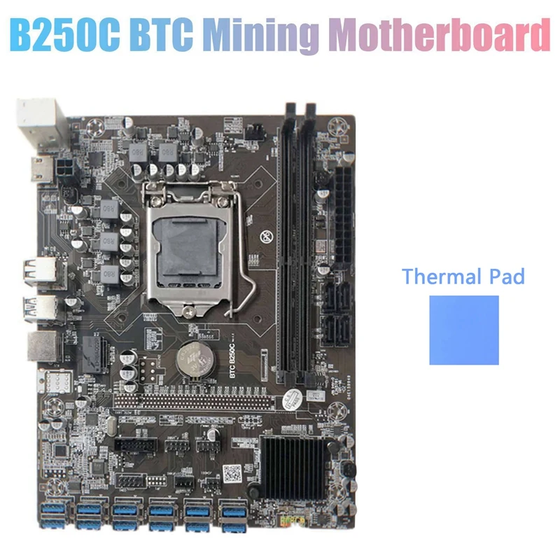 Материнская плата для майнинга B250C + термальная панель 12 PCIE на USB3.0, слот для графической карты LGA1151, поддержка DDR4, Dimm RAM для майнинга BTC
Материнская плата для майнинга B250C + термальная панель 12 PCIE на USB3.0, слот для графической карты LGA1151, поддержка DDR4, Dimm RAM для майнинга BTC