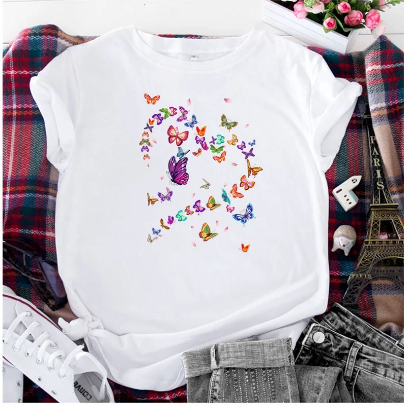 Round Neck Women's Casual Short Sleeve Loose Plus Size Women's T-Shirt Tops Creative Heart Pattern Summer Women's T-shirt
Round Neck Women's Casual Short Sleeve Loose Plus Size Women's T-Shirt Tops Creative Heart Pattern Summer Women's T-shirt