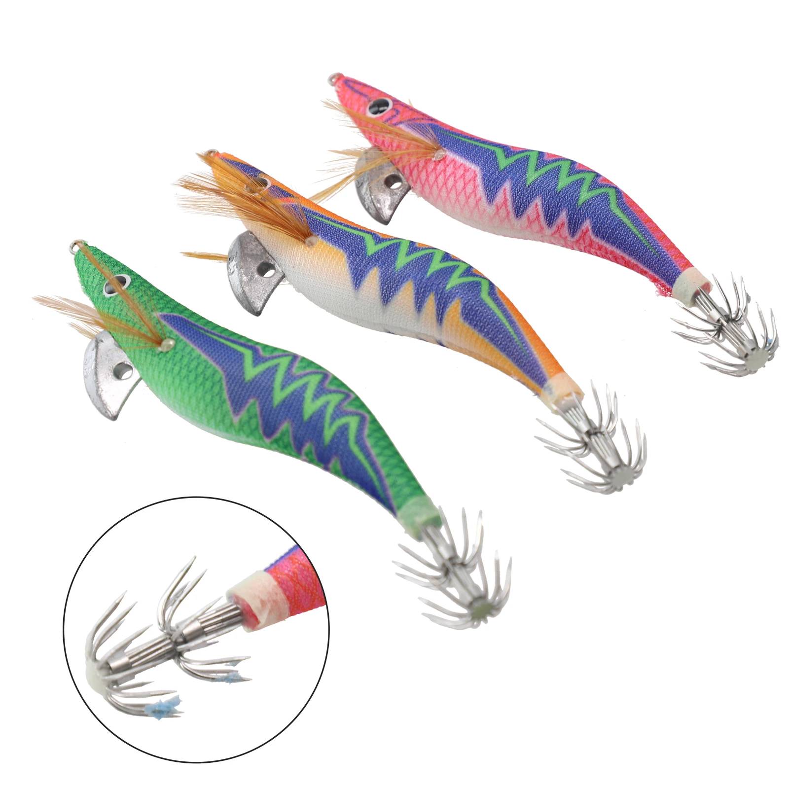 Vertical Effect Squid Hook Luya Bait 3.5# Luminous Wooden Shrimp Bait 20g Squid Hook Road Sub Bait Fishing Accessories
Vertical Effect Squid Hook Luya Bait 3.5# Luminous Wooden Shrimp Bait 20g Squid Hook Road Sub Bait Fishing Accessories