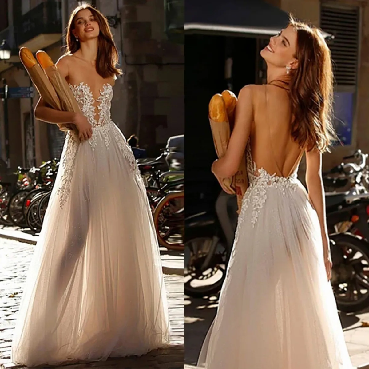 Sexy Boho Wedding Dresses For Women Backless A Line Bohemian Beach Bride Dresses Bridal Gowns Vestido De Novia robe de mariée
Sexy Boho Wedding Dresses For Women Backless A Line Bohemian Beach Bride Dresses Bridal Gowns Vestido De Novia robe de mariée