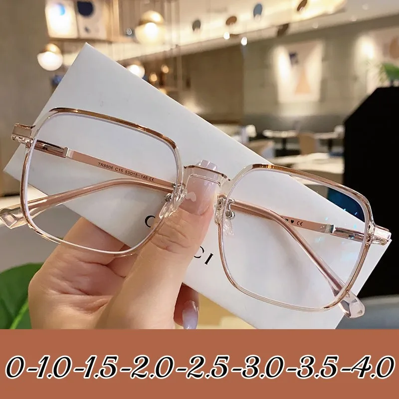 Large Fashion Square Myopia Glasses Anti-blue Light Near Sight Eyeglasses New Trend Diopter Eyewear 0 To -4.0 for Women Men
Large Fashion Square Myopia Glasses Anti-blue Light Near Sight Eyeglasses New Trend Diopter Eyewear 0 To -4.0 for Women Men