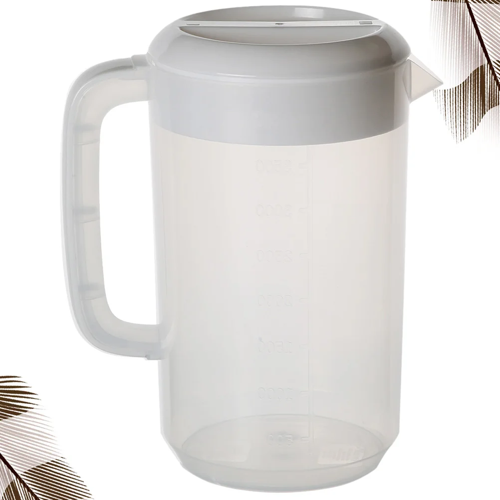 

2500ml Transparent Plastic Measuring Pitcher Tea Pot Cold Water Kettle for Storing and Serving Beverage (White)