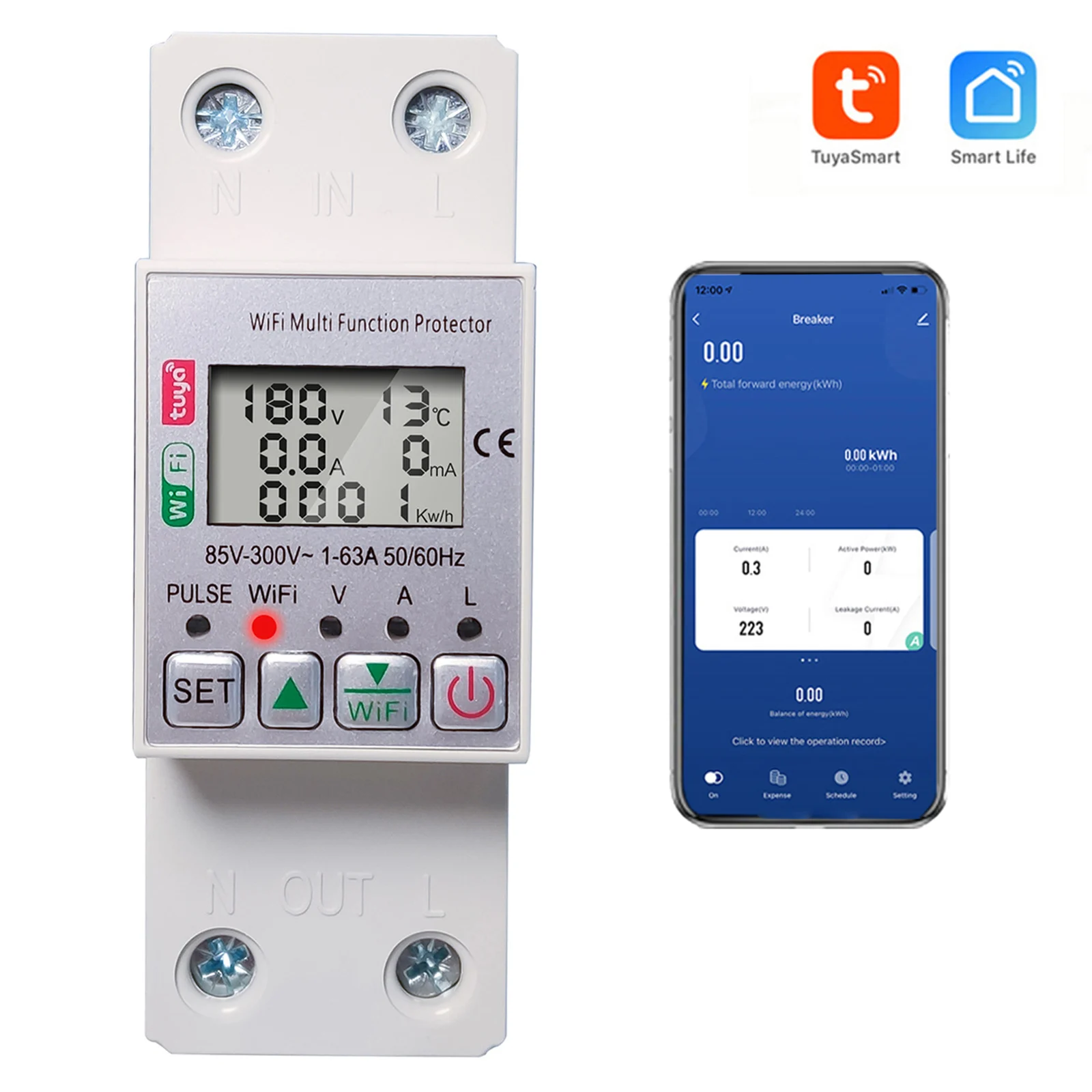 WiFi Smart Meter Thermometer Home Intelligent Protection Solar Power Safety Accessories Smart Breaker Switch
WiFi Smart Meter Thermometer Home Intelligent Protection Solar Power Safety Accessories Smart Breaker Switch