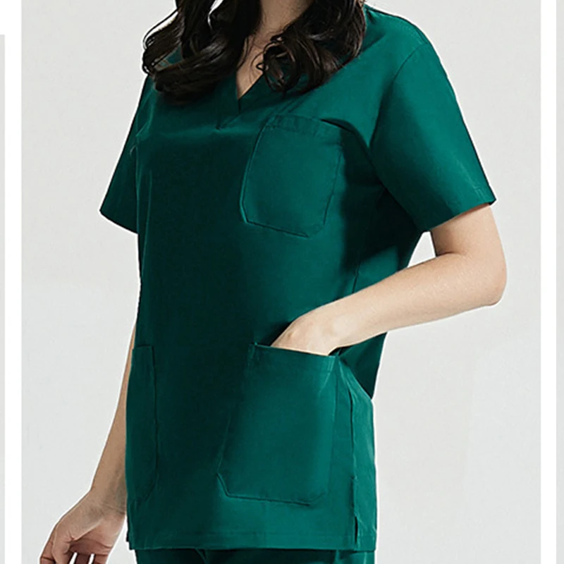 S-2XL 12Colors 3D Tailoring Double Stitching Short Sleeve Scrub Top With Three Pocket Nurse Beautician Lab Pet Shop Workwear
S-2XL 12Colors 3D Tailoring Double Stitching Short Sleeve Scrub Top With Three Pocket Nurse Beautician Lab Pet Shop Workwear