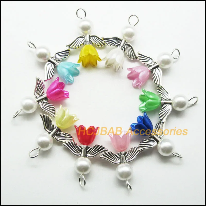 20 New Purity Mixed Acrylic Angel Charms Tibetan Silver Plated Orchid Flower Bell Pendants 22x25mm
20 New Purity Mixed Acrylic Angel Charms Tibetan Silver Plated Orchid Flower Bell Pendants 22x25mm