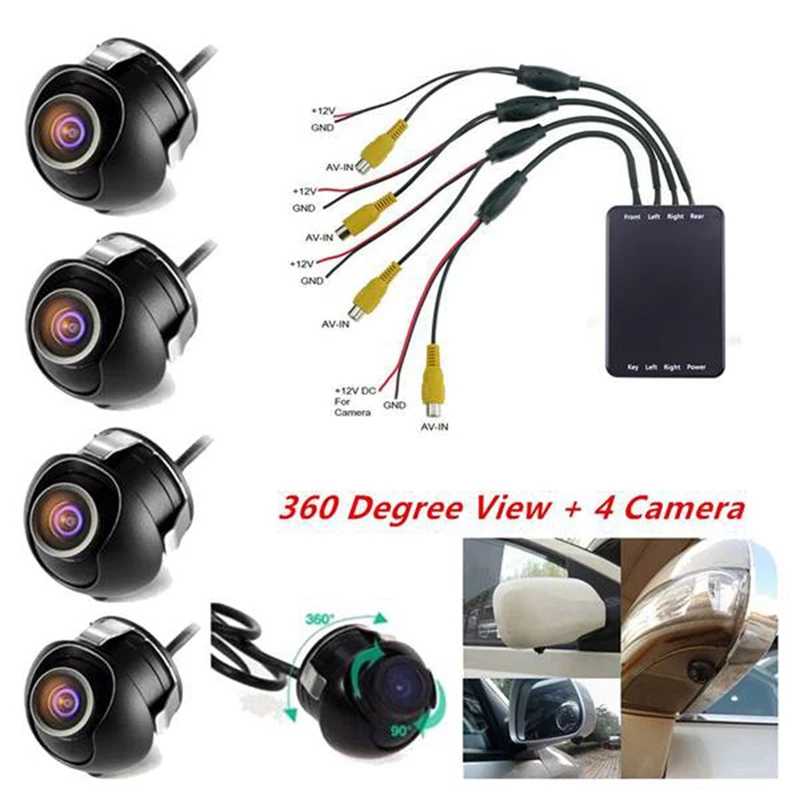 Universal Car Video Camera 360-Degree Panoramic Car Camera Control Switch 4-Way Converter + 360-Degree Reversing Camera 
Universal Car Video Camera 360-Degree Panoramic Car Camera Control Switch 4-Way Converter + 360-Degree Reversing Camera