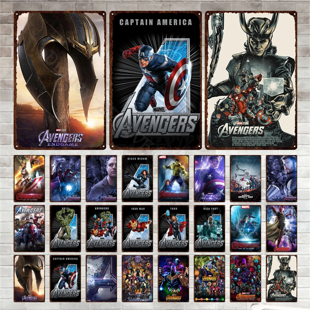Marvel The Avengers Vintage Metal Wall Stickers Superhero Metal Tin Plate Man Cave Shop Decorative Metal Plaque Home Decoration
Marvel The Avengers Vintage Metal Wall Stickers Superhero Metal Tin Plate Man Cave Shop Decorative Metal Plaque Home Decoration